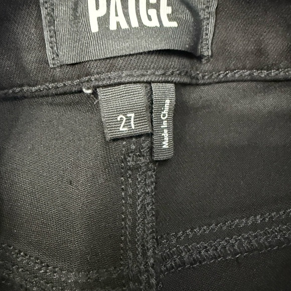 PAIGE Margot Ankle Jeans Size 27 Black Fog Luxe Coating Faux Leather Look - Picture 3 of 7